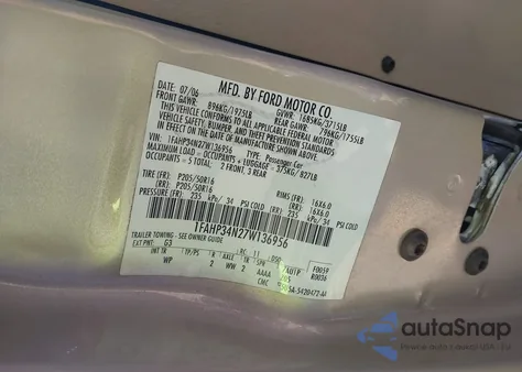 2007 Ford Focus S/Se/Ses from USA, damaged, VIN 1FAHP34N27W136956